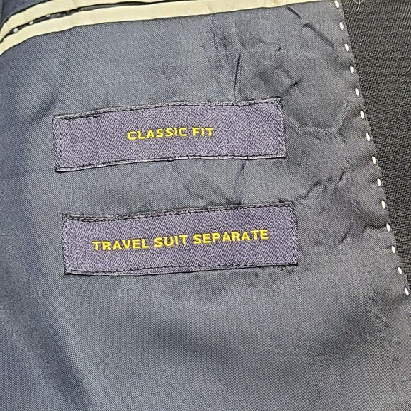 Stafford Blazer Mens 50 Short Classic Fit Wool Blend Travel Suit Jacket - Picture 6 of 10